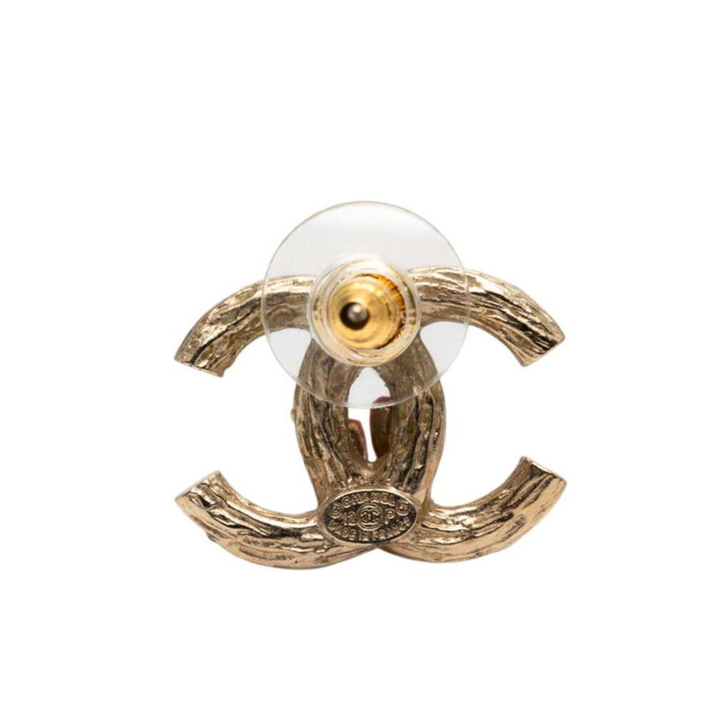 CHANEL Gold Pearl Logo Earrings - Picture 3 of 4